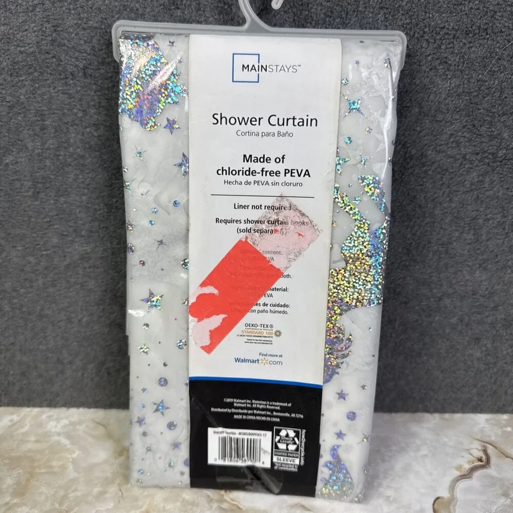 Mainstays Chloride Free PEVA Unicorn Sparkle 70